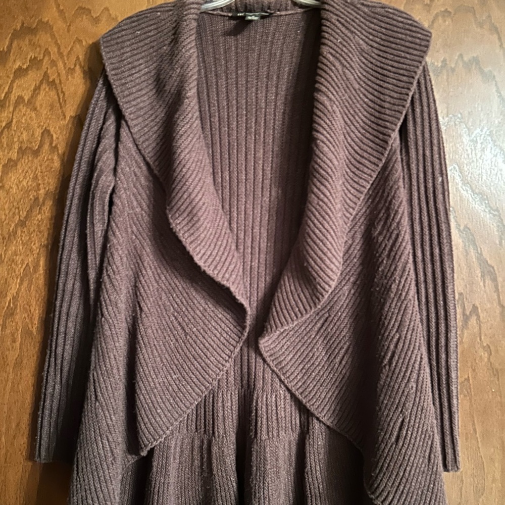 INC International Concepts Brown Ribbed Cardigan